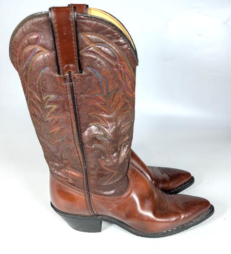 Rodeo Drive Cowgirl Boots Brown Leather Designer Western Boots Womens Size: 9 M
