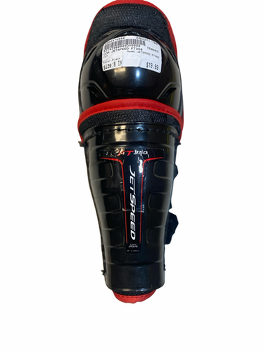 Used CCM JETSPEED FT350 Youth Shin Guards Black 8" 11706-S000375554