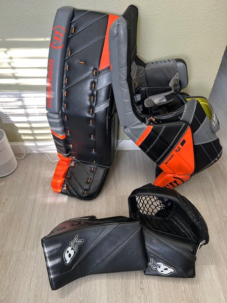 35" Warrior Ritual G3 Pro Goalie Leg Pads Pro Stock (Used)Bryan eclipse, senior blocker and glove.