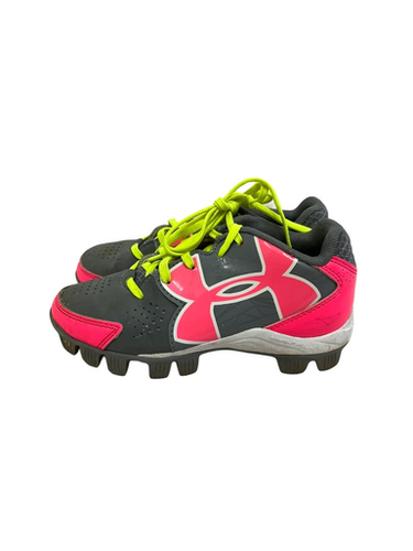 Used Under Armour AUTHENTIC MLB BB/SB Cleats Grey And Pink Youth 13.0 11692-S000149842