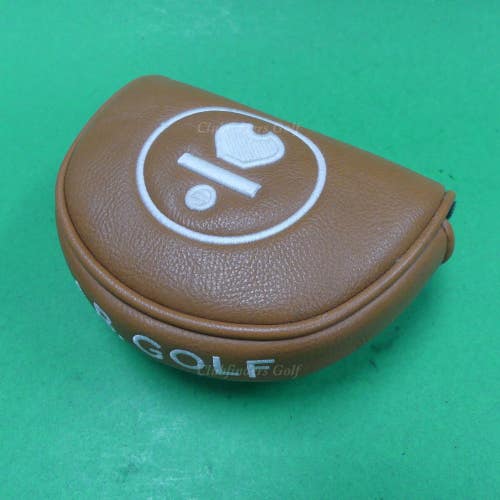 LAB Golf MEZZ Embroidered Brown/White Magnetic Closure Golf Putter Headcover