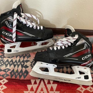 Black 2023 CCM EFLEX 6.9 goalie skates. Regular Width Size 4.5 (New)