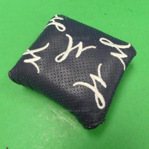 Winston Collection Blue/White Universal Leather Mallet Magnetic Putter Headcover