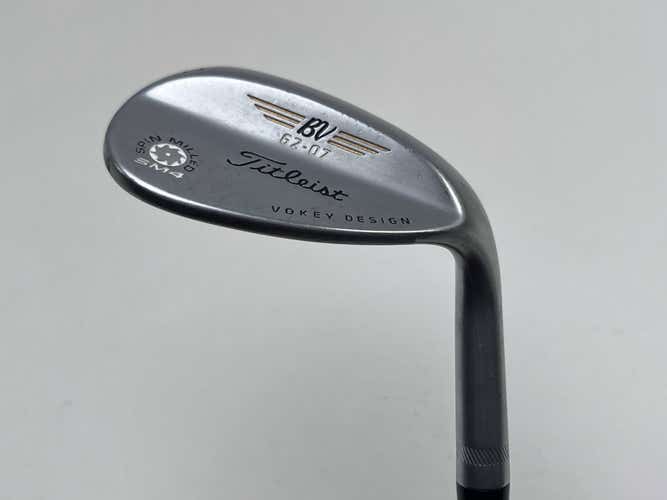 Titleist Vokey Spin Milled SM4 Chrome Wedge 62* 7 Bounce Wedge Steel Mens RH