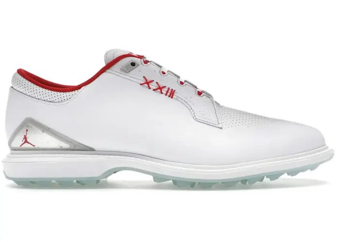 Size 11.5 - Jordan ADG 5 White Metallic Silver Blue Tint Fire Red (Wide) FQ7874-