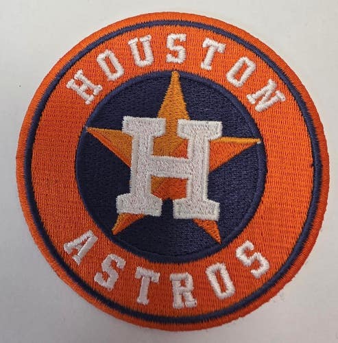 HOUSTON ASTROS Iron On Embroidered 3.5" Round Team Jersey Baseball PATCH