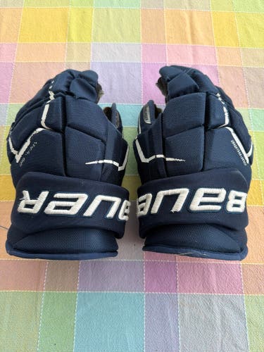 Navy Blue Bauer Supreme 35 Pro Gloves 14" (Slightly Used)