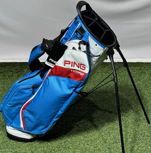 PING 2025 Hoofer 231 Golf 5-Way Stand Carry Bag Color: Blue/Red/White New!