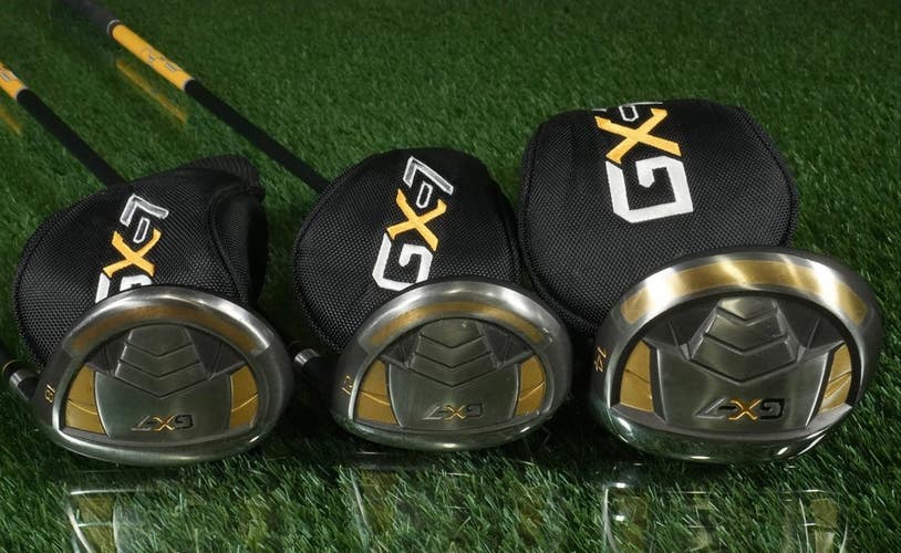 GX-7 Woods Set 14 18 21 60g Regular Flex Graphite Shaft RH W/ Covers ~ NICE!
