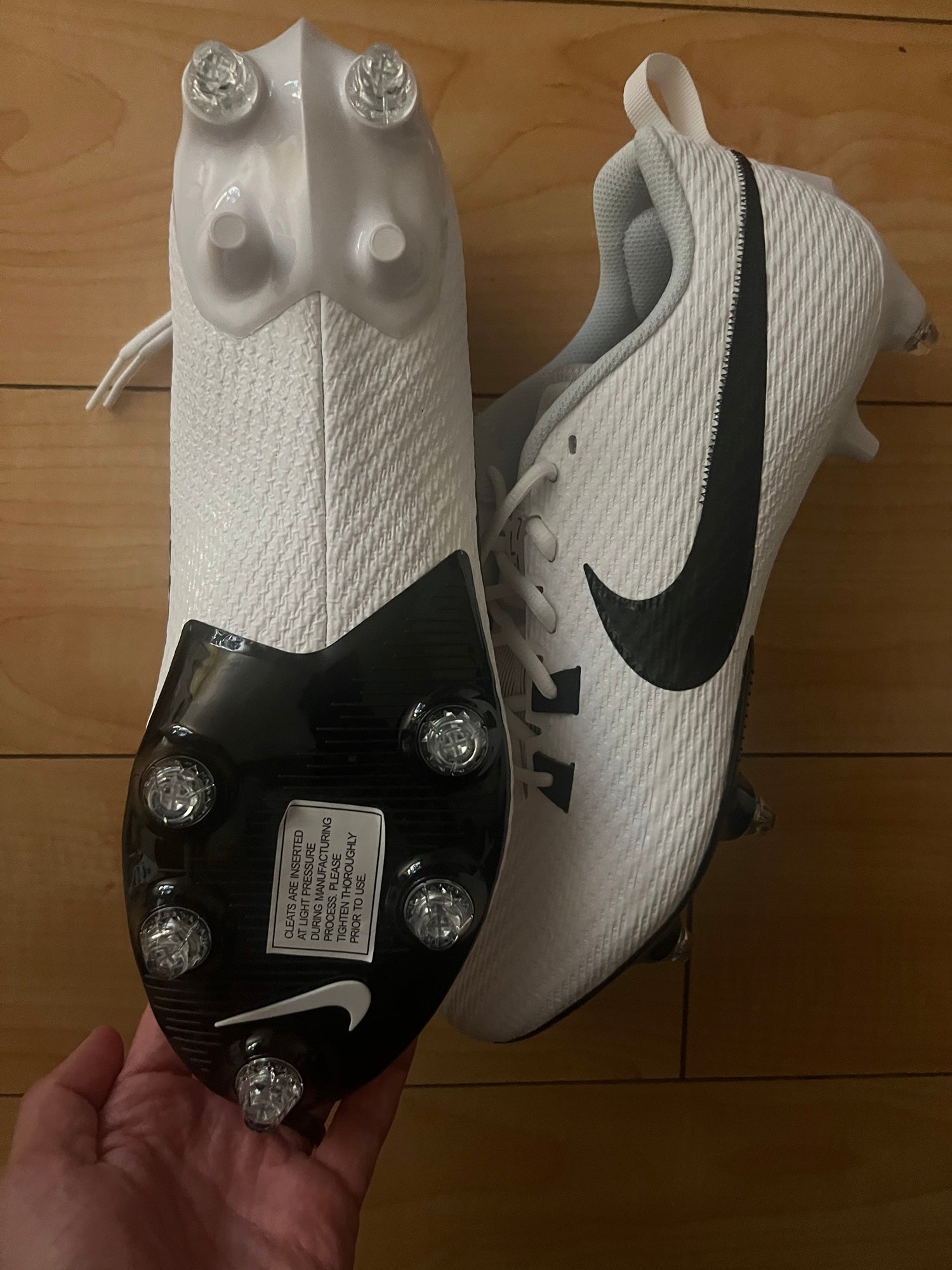 Nike Football Cleats Men Size 13 Wide White Vapor Edge Speed 