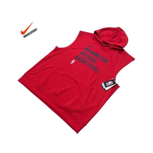 Men’s size XLT Nike NBA Engineered Washington Wizards Sleeveless Hoodie FB5992-657 Red