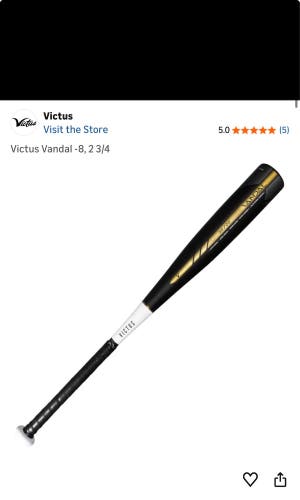 Victus Vandal USSSA Baseball Bat | 31/23 (-8) | 2 3/4" Barrel | VS6VX8 $280 -Save $6 on Shipping