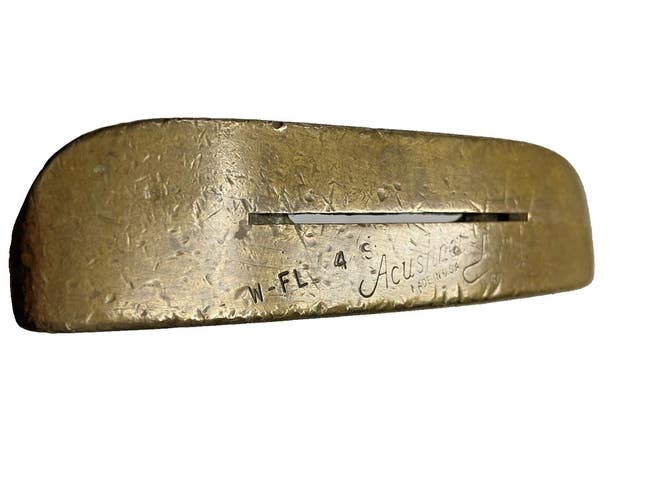 Acushnet Bullseye W-FL 4S Sweet Spot Slot Putter RH Fluted Steel 34 Leather Grip