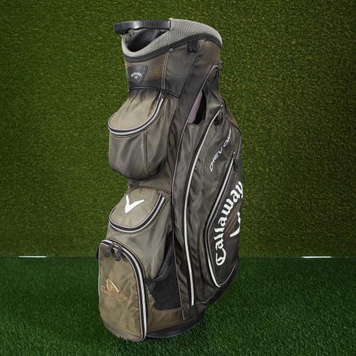 Callaway Chev ORG Cart Golf Bag 14-Way Divider Club Logo, Rain Hood ~ Sun Fadded