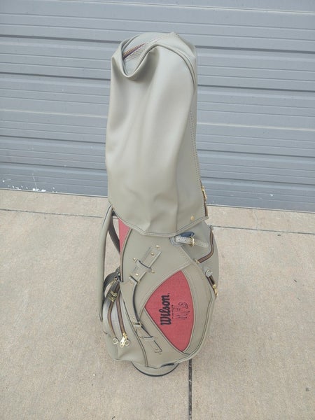 Vintage Wilson NFL Golf Bag Leather Made In USA w Raincover Nice