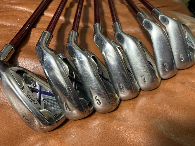 Women's Callaway X 20 Right Handed Iron Set Ladies Flex 7 Pieces Graphite Shaft (Used)