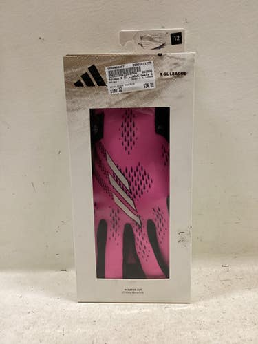 Used Adidas X GL LEAGUE Soccer Goalie Gloves Black And Pink 12 11725-S000499357