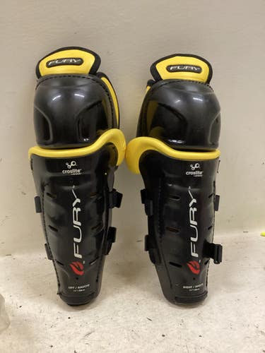 Used Fury CROSSLITE SHINS Senior Shin Guards Yellow 11" 11725-S000500598