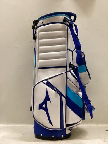 Used Mizuno PRO Mens Stand Bag White And Royal Blue 11725-S000500690