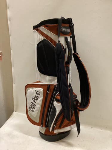 Used Ping LATITUDE Mens Stand Bag Orange 11725-S000500715