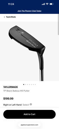 Unisex 2017 TaylorMade TP Collection Balboa Mallet Right Handed Putter 34" (Used)