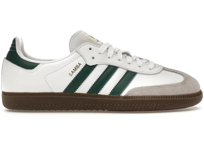 Size 5 - adidas Samba OG Cloud White Collegiate Green JH8797