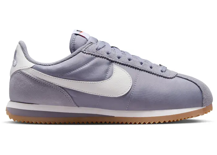 Size 9.5 - Nike Cortez Textile Cement Grey Gum Light Brown Safety Orange Sail (W