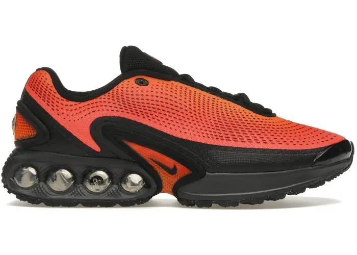Size 7.5 - Nike Air Max Dn Total Orange Bright Crimson Dark Smoke Grey Black IB4
