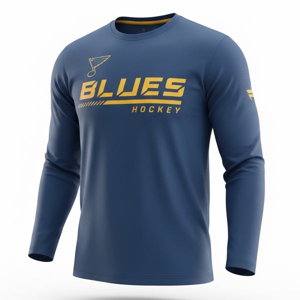 Fanatics Authentic Pro St Louis Blues Navy Blue Long Sleeve Shirt (New) 31494
