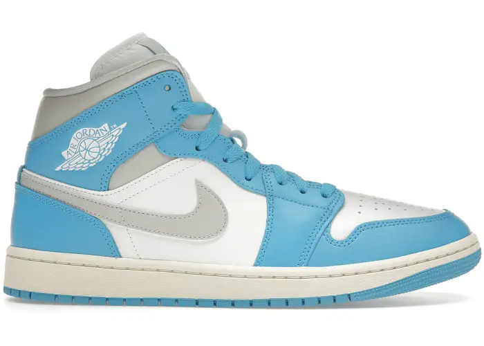 Size 10 - Jordan 1 Mid Dark Powder Blue White Sail Neutral Grey (Women's) BQ6472