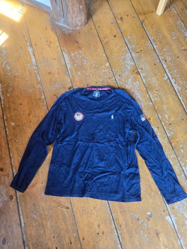 USED 2018 Olympics Polo Ralph Lauren Crewneck Long Sleeve T-shirt - Medium