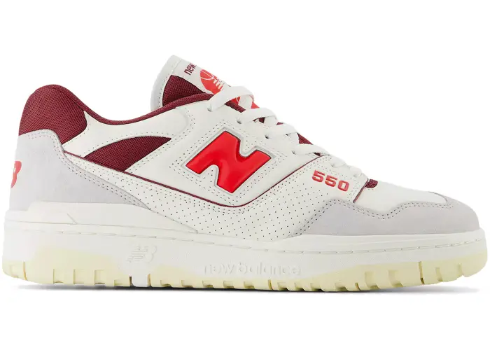 Size 8 - New Balance 550 Sea Salt Grey True Red BB550EMR