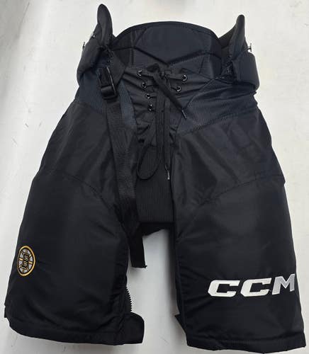 CCM HPTK Pro Stock Hockey Pants Medium Bruins Black NHL Used (14885)