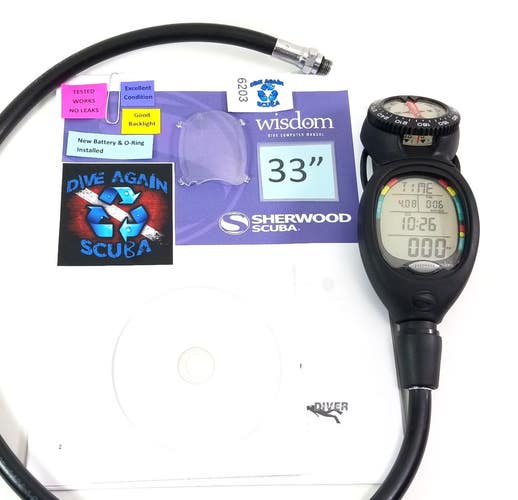 Sherwood WISDOM Air Integrated Scuba Dive Computer Air & Nitrox EXCELLENT! #6203