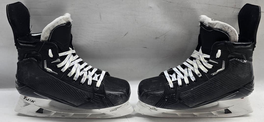 BAUER SUPREME MACH ICE HOCKEY SKATES PRO STOCK 9 5/8 D USED NHL (14894)