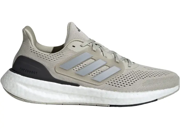 Size 9 - adidas Pureboost 23 Putty Grey Silver Metallic Core Black IF1547