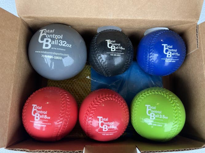 Total Control Balls Plyo Weighted Ball Set - 6 Pk + Bag - Baseball Softball NEW