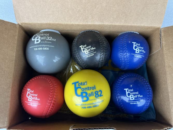 Total Control Balls Plyo Weighted Ball Set - 6 Pk + Bag - Baseball Softball