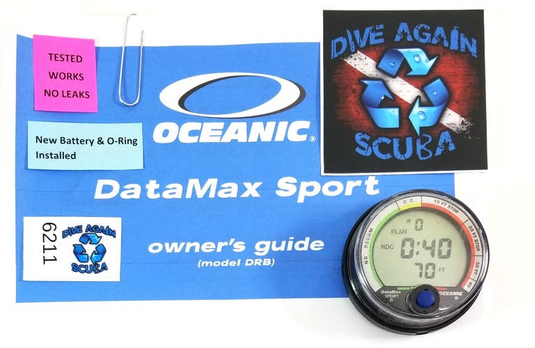 Oceanic Datamax Sport Puck Scuba Dive Computer + Manual                    #6211