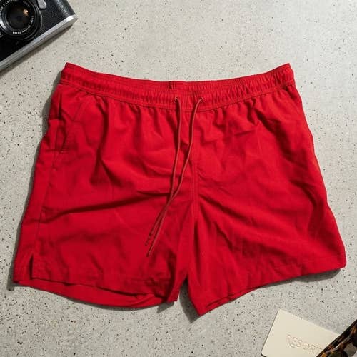 George Men's Red Swim Trunks Board Shorts Size XL 40-42 Mesh Lined Beach