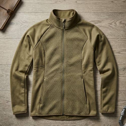 Columbia Sportswear Women's Full Zip Quilted Hybrid Jacket Olive Green Size S