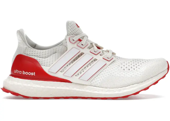 Size 7.5 - adidas Ultra Boost 1.0 Chalk White Scarlet JR3149