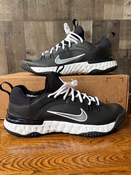 Nike Alpha Huarache 9 Elite Turf LAX Lacrosse Shoes Black/White Size 11 Turfs