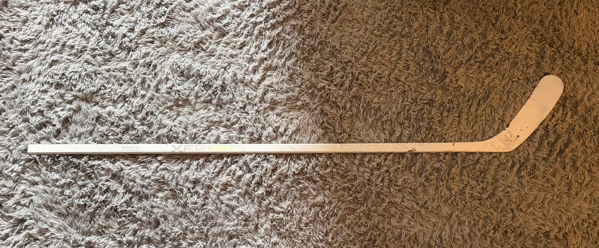 Senior CCM XF Ghost (All white) Left Hand Hockey Stick P92 75 Flex Pro Stock (Used)