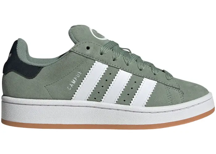 Size 7 - adidas Campus 00s Silver Green Cloud White Gum (GS) JI0283