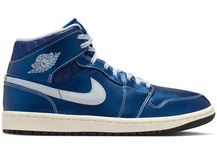 Size 9.5 - Jordan 1 Mid SE Metallic Blue Quilted (Women's) IM5128-001