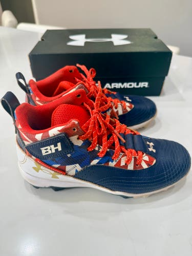 Blue Kid's 4Y (Big Kids / Youth) Under Armour Bryce Harper High Top Cleats (Used)