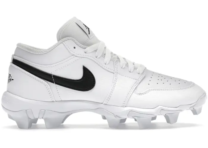 Size 1.5 - Jordan 1 Low Cleat White Black (GS) HF6885-100