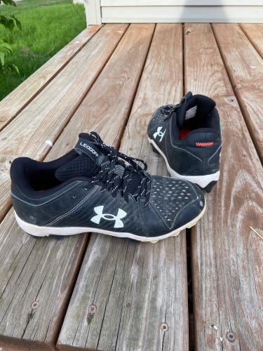 Black Men's Size M 7.0 (W 8.0) Adult Under Armour Cleats (Used)