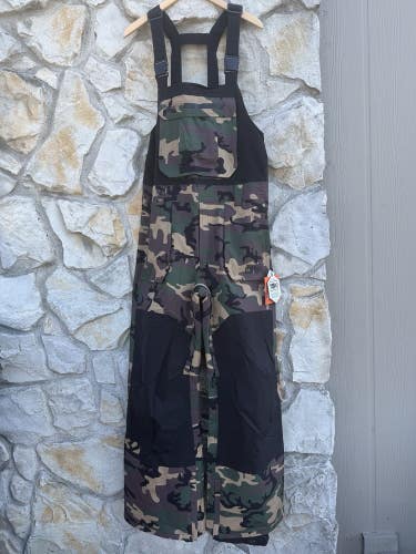 2026 Mens Thirtytwo Basement Bib 15K Snowboard Camo Size  XL NWT